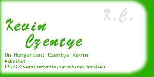 kevin czentye business card